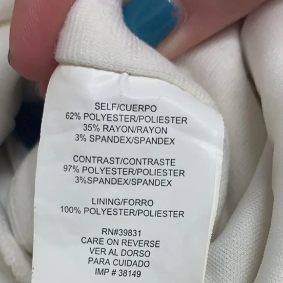 XOXO Peplum dress with open back design w/ jeweled shoulders Sz 11/12 Cream/Blk - Picture 4 of 7